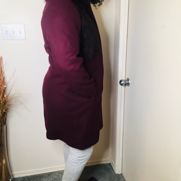 Rachel Roy wool burgundy (wine)coat xl - Picture 13 of 16